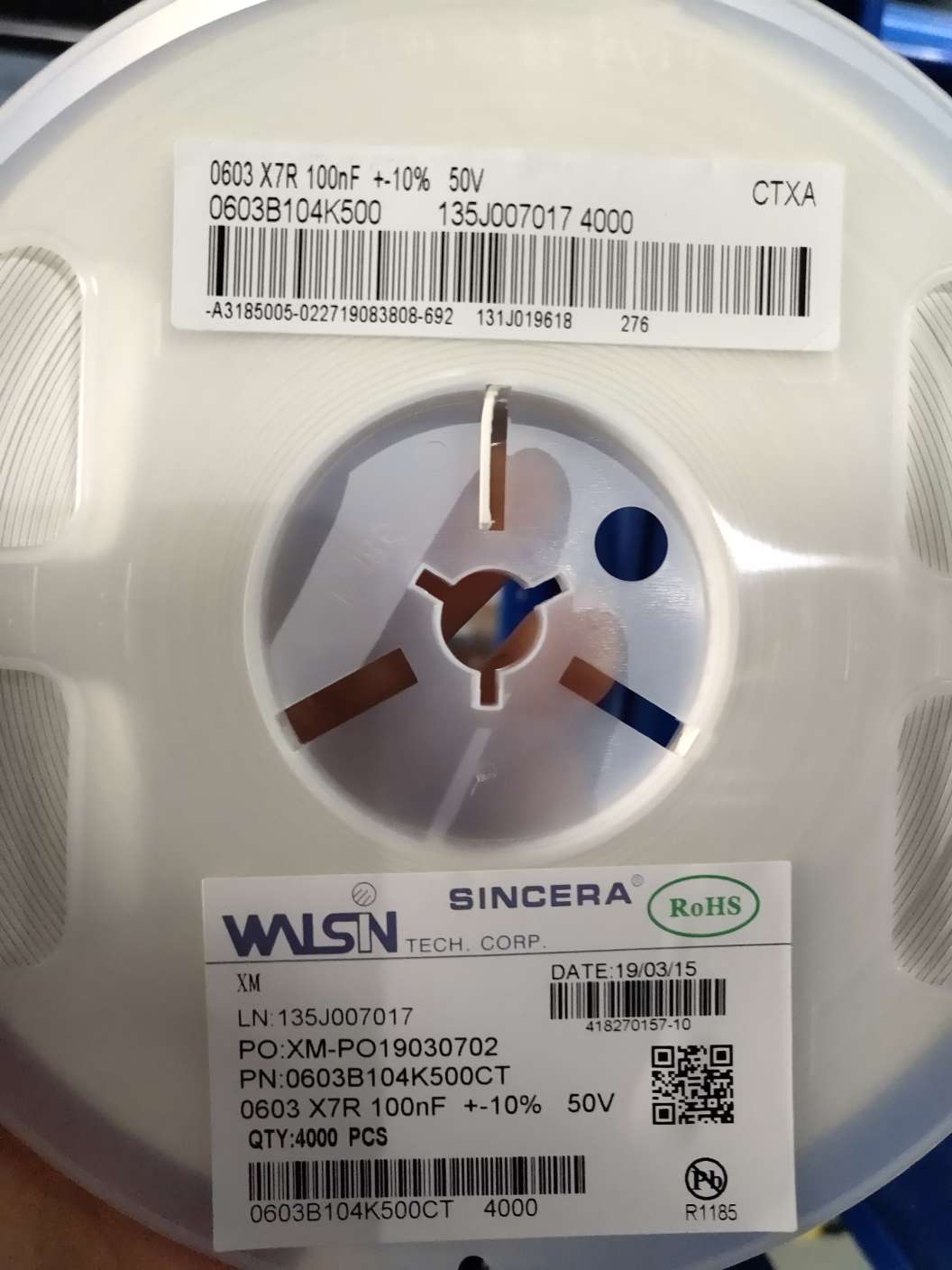 0603B104K500CT
